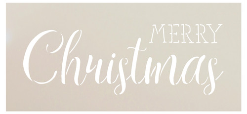 Merry Christmas - Trendy Rustic Script - Word Stencil - 9" x 4" - STCL1397_1 by StudioR12
