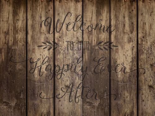 Welcome To Our Happily Ever After - Word Stencil - 15" x 11" - STCL1587_2 by StudioR12