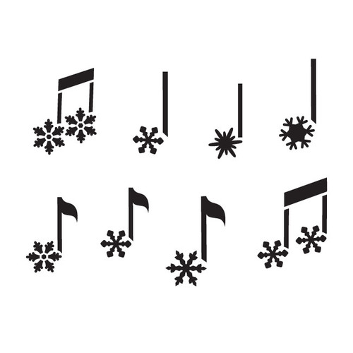 Snowflake Music Notes Art Stencil - 15" x 15" - STCL867_4 - by StudioR12