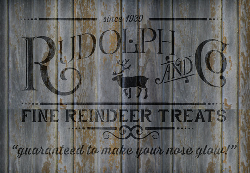 Rudolph and Co. Stencil by StudioR12 | Fine Reindeer Treats Christmas Word Art - 16" x 11" - STCL1538_2