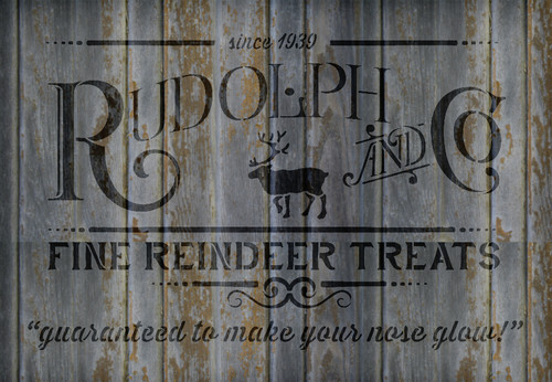 Rudolph and Co. Stencil by StudioR12 | Fine Reindeer Treats Christmas Word Art - 19" x 13" - STCL1538_3