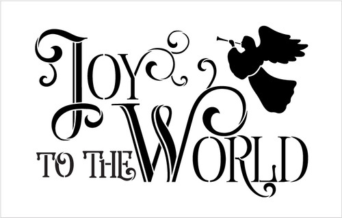 Joy To The World - Elegant Vintage Serif - Word Art Stencil - 11" x 7" - STCL1540_1 - by StudioR12