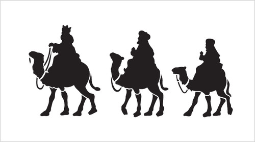 Christmas Shapes Stencil - Three Wise Men - 15" x 9" - STCL1544_3 - by StudioR12