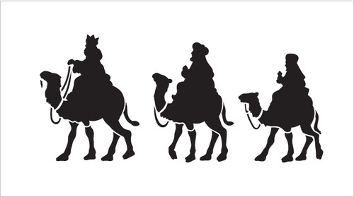 Christmas Shapes Stencil - Three Wise Men - 18" x 11" - STCL1544_4 - by StudioR12