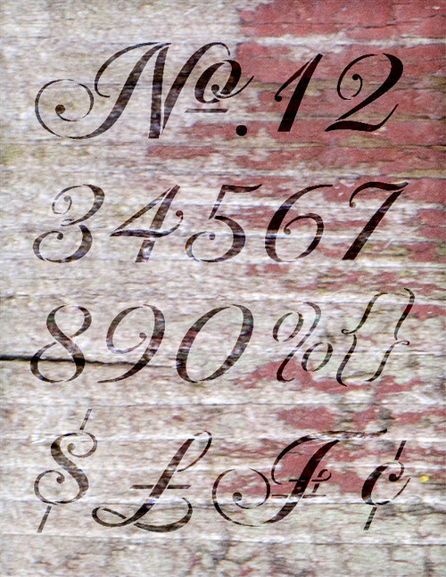 Elegant Vintage Numbers Stencil - 11" x 14" - STCL1043_2- by StudioR12