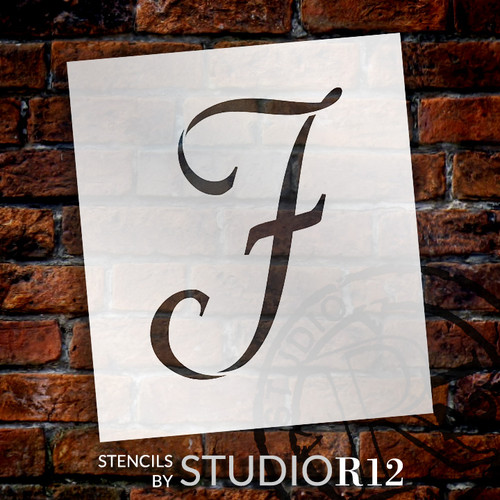Graceful Monogram Stencil - J - 8" - STCL1910_3 - by StudioR12