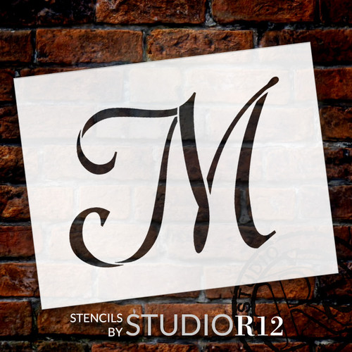 Graceful Monogram Stencil - M - 5" - STCL1913_2 - by StudioR12