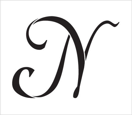 Graceful Monogram Stencil - N - 5" - STCL1914_2 - by StudioR12