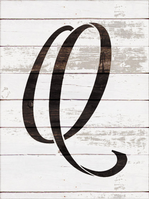 Graceful Monogram Stencil - Q - 8" - STCL1917_3 - by StudioR12