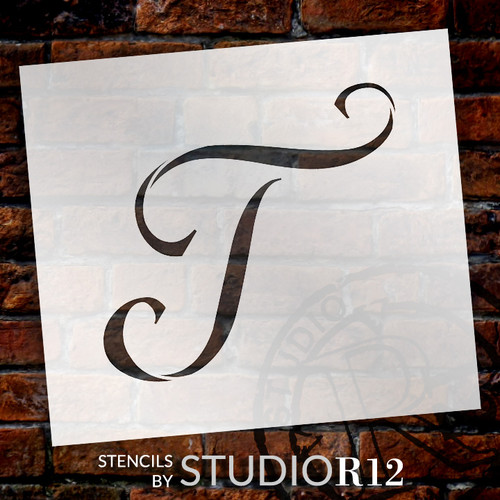 Graceful Monogram Stencil - T - 12" - STCL1920_5 - by StudioR12