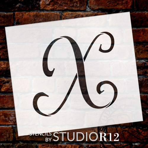 Graceful Monogram Stencil - X - 3" - STCL1924_1 - by StudioR12