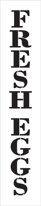 Fresh Eggs - Farmhouse Serif - Vertical - Word Stencil - 3" x 15" - STCL1958_1 - by StudioR12
