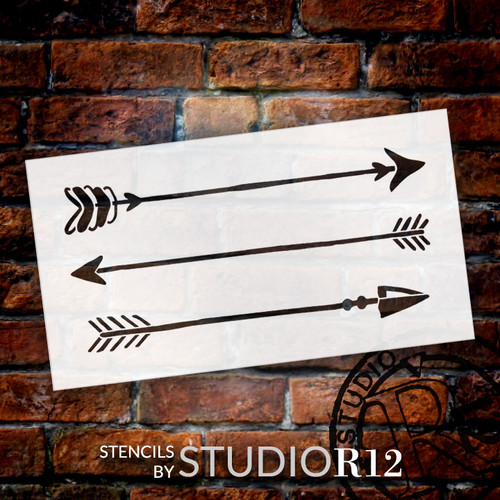 Rustic Arrows - Art Stencil - 24" x 12" - STCL1983_4 - by StudioR12