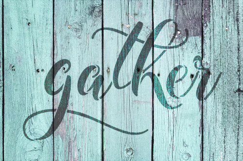 Gather - Elegant Hand Script - Word Stencil - 9" x 6" - STCL1985_1 - by StudioR12