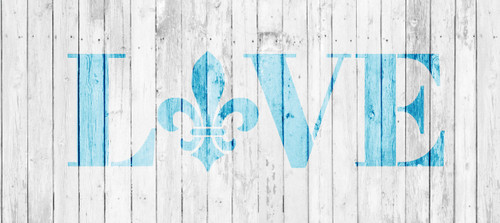 Love - Fleur-de-Lis Style - Word Art Stencil - 20" x 8" - STCL1989_4 - by StudioR12