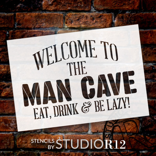 Welcome - Man Cave - Word Stencil - 15" x 11" - STCL1890_2 - by StudioR12