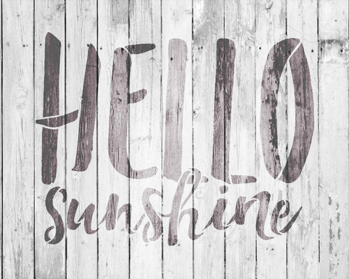 Hello Sunshine - Hand Brushed Script - Word Stencil - 10" x 8" - STCL1879_1 - by StudioR12