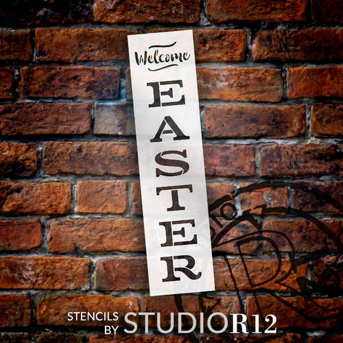 Welcome Easter - Vertical - Word Stencil - 6" x 24" - STCL1877_2 - by StudioR12