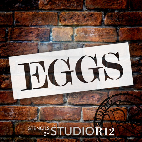 Eggs - Skinny Serif - Word Stencil - 14" x 5" - STCL2063_1 - by StudioR12