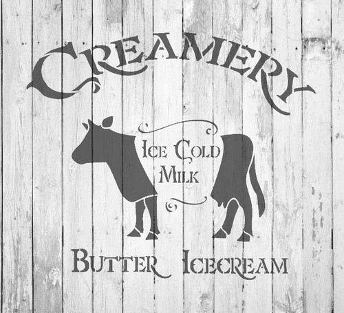 Creamery - Cow - Word Art Stencil - 18" x 16" - STCL2065_3 - by StudioR12