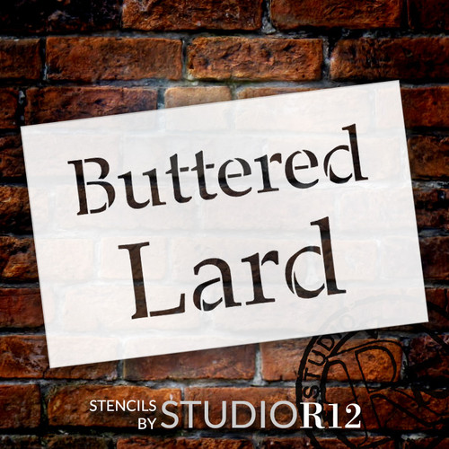 Buttered Lard - Serif - Word Stencil - 11" x 7" - STCL2068_1 - by StudioR12