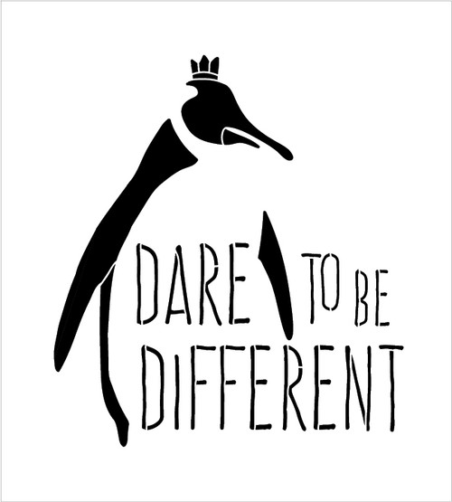 Dare To Be Different - Skinny - Word Art Stencil - 17" x 19" - STCL1862_4 - by StudioR12