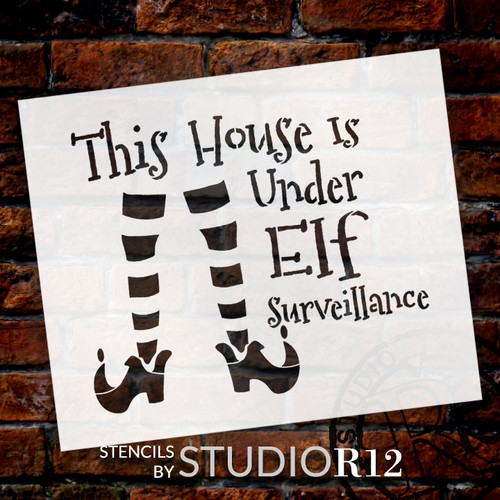Elf Surveillance - Elf Legs - Word Art Stencil - 24" x 20" - STCL2112_4 - by StudioR12