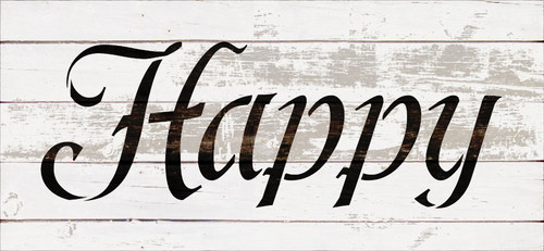 Happy - Fun Style  - Word Stencil - 30" x 13" - STCL2155_5 - by StudioR12