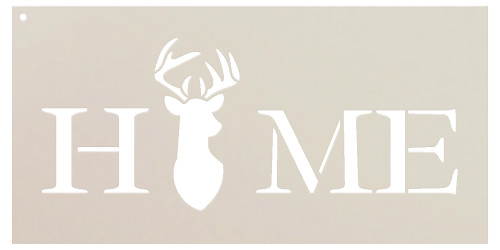 Home Stencil with Deer & Antlers StudioR12 | Modern Country Word Art for Kitchen | DIY Rustic Farmhouse Decor | Craft & Paint Wood Signs | Reusable Mylar Template | Select Size (24" x 12")