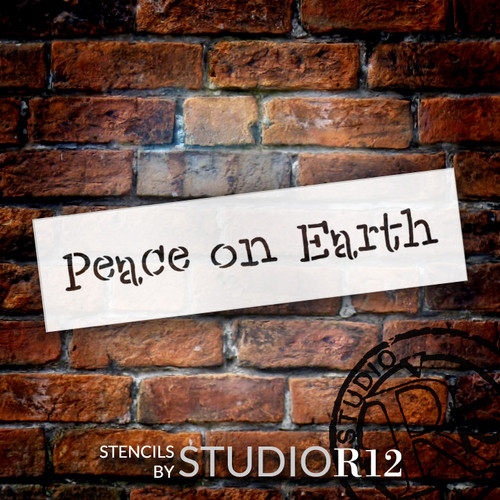 Peace On Earth - Word Stencil - 8" x 2" - STCL1844_1 - by StudioR12