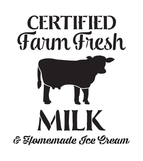 Vintage Farm Fresh Milk Stencil - 17" x 19 1/2" - STCL1494_4 - by StudioR12