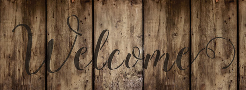 Welcome  Word Stencil by StudioR12 - Sunny Script - 16" x 6" - STCL1438_3