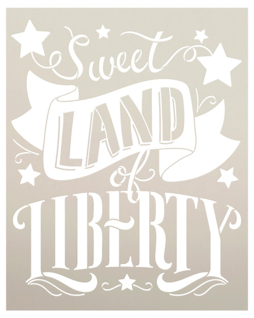 Sweet Land of Liberty Stencil - 2 Part - by StudioR12 -  Patriotic Word Art - 16" x 20" - STCL2414_3