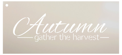 Autumn Stencil - Gather the Harvest by StudioR12 -  Fall Word Art - 14" x 6" - STCL2185_2