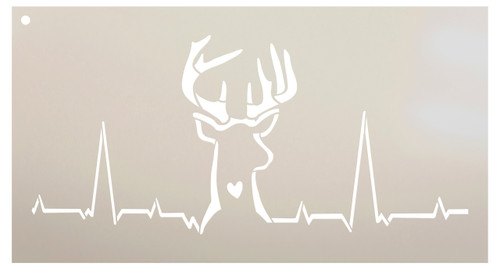 Deer Hunting Heartbeat Stencil by StudioR12 -  Outdoor Art - 24" x 13" - STCL2259_4