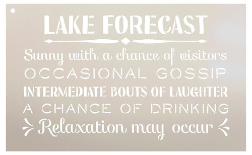 Lake Forecast - Sunny with a Chance of Visitors Stencil by StudioR12 | Reusable Mylar Template | Use to Paint Wood Signs - Front Door - Entry - Porch - DIY Summer Decor - Select Size