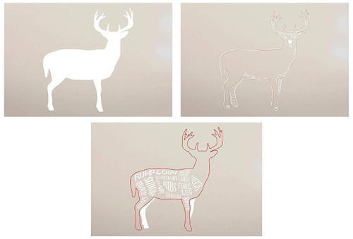 Cuts of Venison Stencil - 3 Part by StudioR12 | Reusable Mylar Template | Use to Paint Wood Signs - Pallets - Butcher Shop - DIY Country Decor - Select Size (18" x 12")