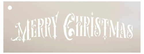 Merry Christmas Ornate Stencil - by StudioR12 | Reusable Mylar Template | Use to Paint Wood Signs - Pallets - Pillows - DIY Christmas Season Decor - Select Size