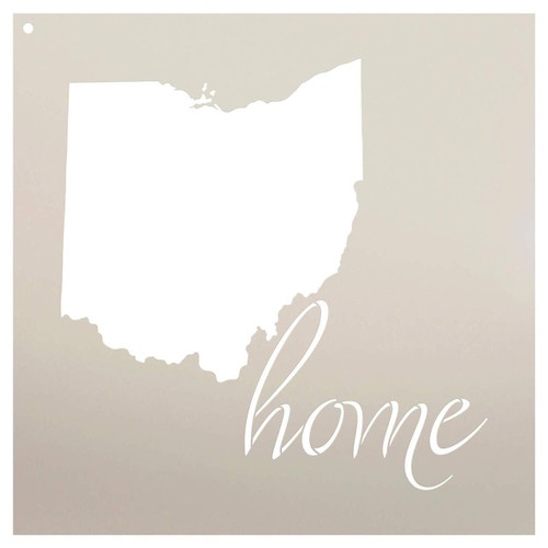 Home - Ohio - State Stencil - by StudioR12 | Reusable Mylar Template | Use to Paint Wood Signs - Pallets - Pillows - T-Shirts - DIY Home Decor - Select Size