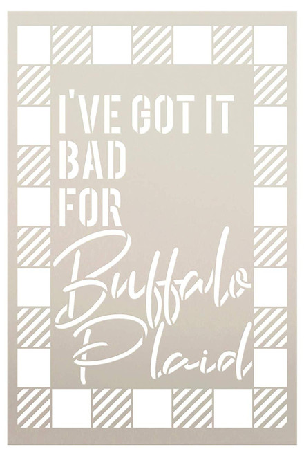 Got It Bad for Buffalo Plaid Check Stencil by StudioR12 | for Painting Wood Sign | Furniture Totes and Fabric | Lumberjack Pattern | Diagonal Large Square Pattern | DIY Home Decor - Choose Size