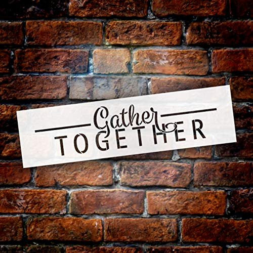 Gather Together Fall Stencil by StudioR12 | Wood Signs | Word Art Reusable | Family Dining Room | Painting Chalk Mixed Media Multi-Media | Use for Journaling, DIY Home - Choose Size