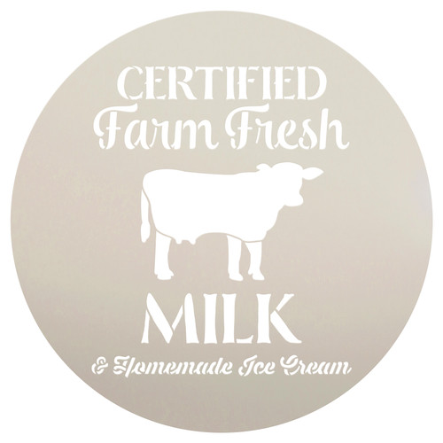 Farm Fresh Milk Stencil by StudioR12 | Reusable Mylar Template | 14" Round | Large | Vintage
