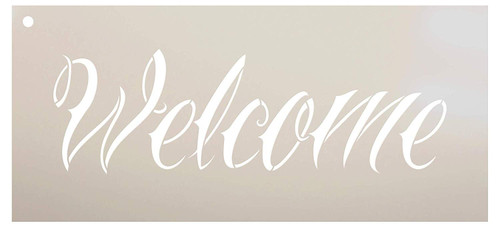 Welcome Stencil by StudioR12 | Reusable Mylar Template | Use to Pain Wood Signs - Pallets - DIY Home Decor - Select Size