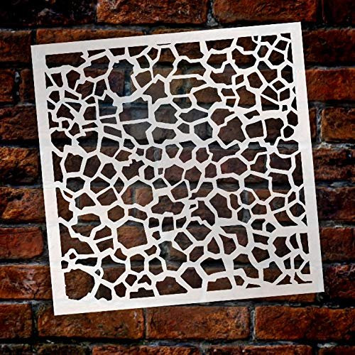 Multimedia Pebble Mosaic Wall Background Stencil StudioR12 | Reusable Mylar Template | for Cake Decorating | Multi Layering Art Projects | Journal Art Word | Wood | DIY Home - Choose Size