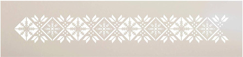Nordic Argyle Stencil with Snowflakes by StudioR12 | DIY Christmas Winter Home Decor | Geometric Pattern Wall Art | Craft & Paint Wood Signs | Reusable Mylar Template | Select Size