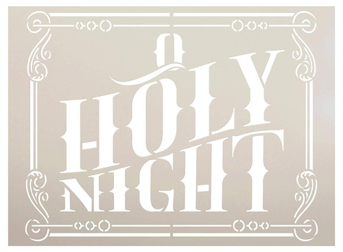 O Holy Night Stencil by StudioR12 | DIY Holiday Home Decor | Vintage Christmas Song Lyric Word Art | Christian Faith Hymn | Craft & Paint Wood Signs | Reusable Mylar Template | Size (11 x 15 inch)