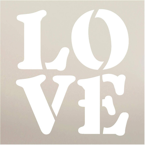 L-O-V-E Stencil by StudioR12 | DIY Simple Valentine's Day Home Decor | Vintage Farmhouse Love Letter Word Art | Craft & Paint Wood Signs | Reusable Mylar Template | Select Size