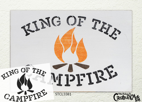 King of The Campground Stencil with Tent by StudioR12 | DIY Camping Home Decor | Paint Wood Signs | Reusable Template | Select Size