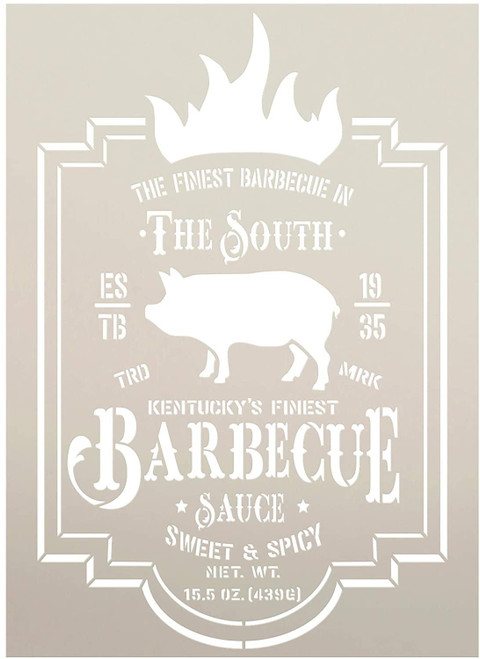 Kentucky Barbecue Sauce Stencil by StudioR12 | DIY Southern BBQ Kitchen Home Decor | Craft & Paint Wood Sign Reusable Mylar Template Classic Vintage Style Gift SELECT SIZE