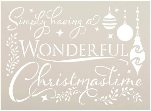 Wonderful Christmas Time Stencil by StudioR12 | DIY Winter Holiday Song Home Decor | Craft & Paint Wood Sign Reusable Mylar Template | Ornament Mistletoe Gift Select Size